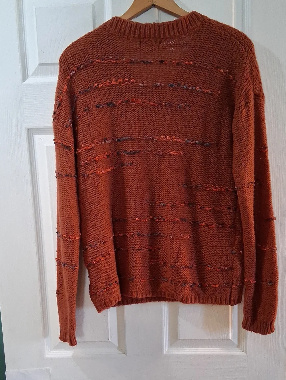 Women's V-Neck Sweater in Rust Orange